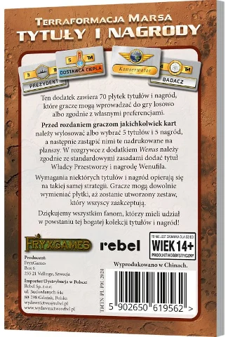 Terraformacja Marsa Tytuły i nagrody, zdjęcie 8