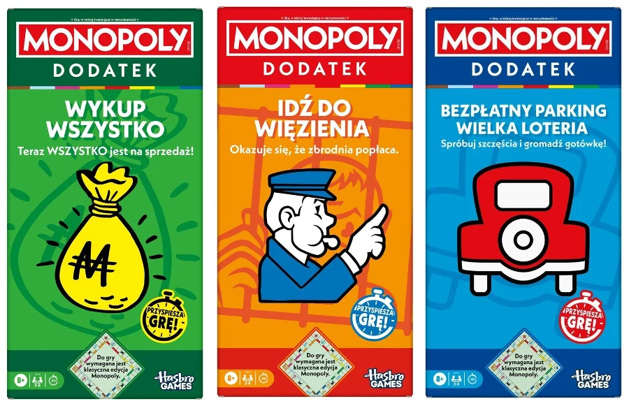 3x MONOPOLY CLASSIC ROZSZERZENIE podstawowa