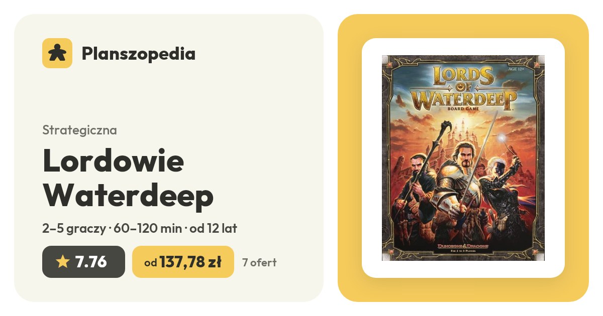 Przedsprzedaż: Lordowie Waterdeep wraz z dodatkiem nadchodzą
